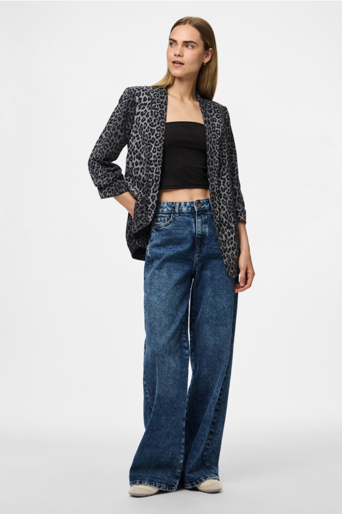 PCBOSELLA 3/4 PRINTED BLAZER NOOS B 17126850 GREY/LEO